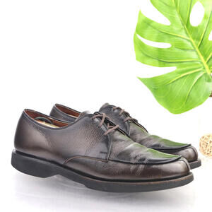 VTG USA Freeman Mens Oxfords Size 11 D Brown Leather Apron Gum Sole Dress Shoes